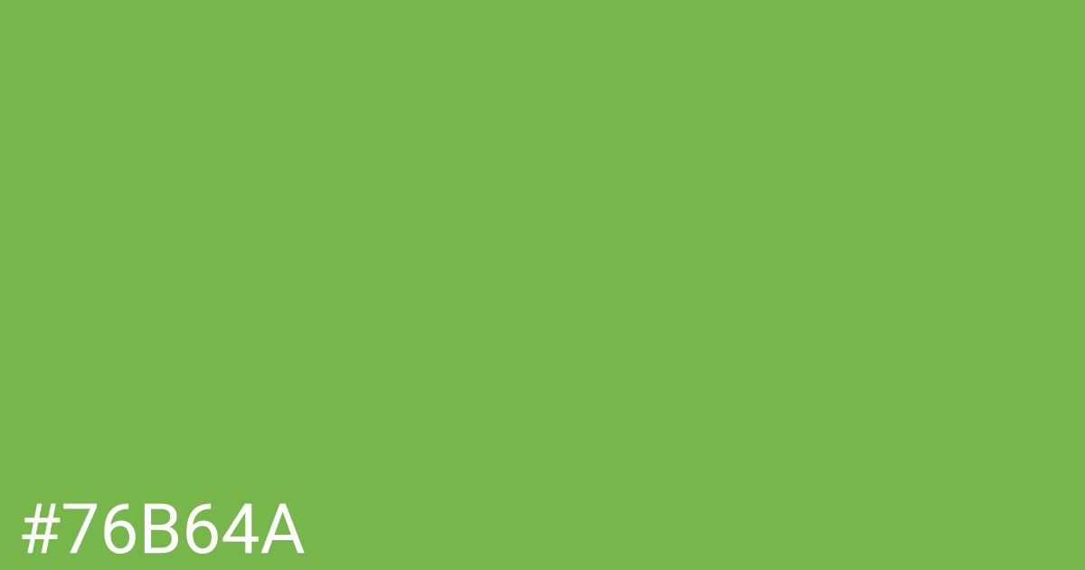 Hex color #76b64a graphic
