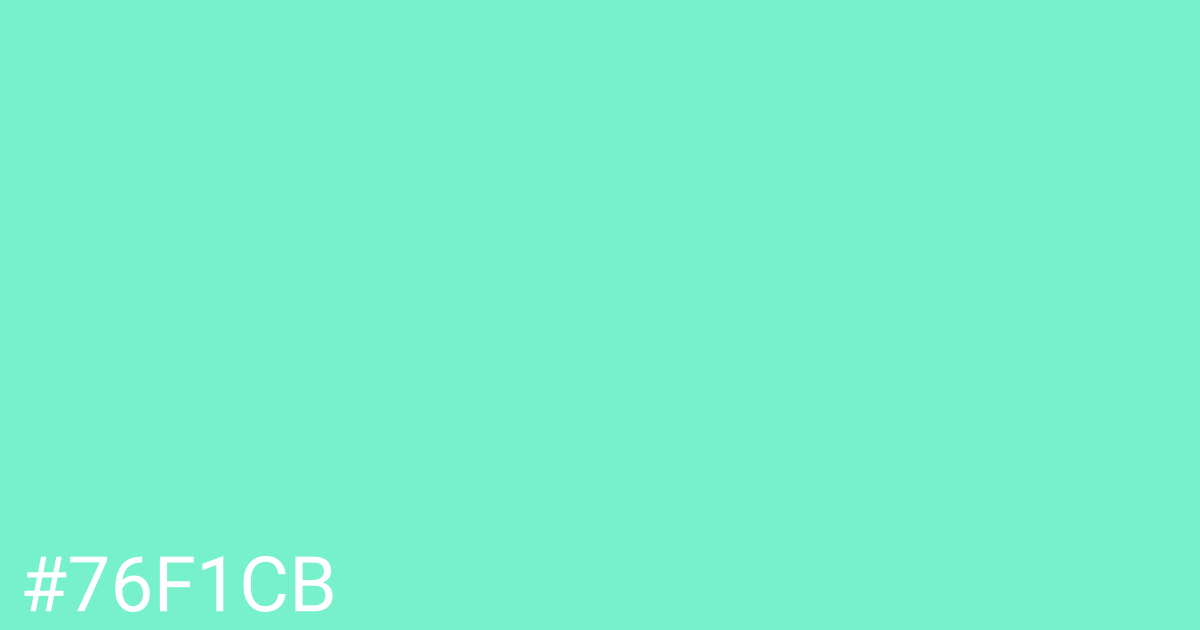Hex color #76f1cb graphic