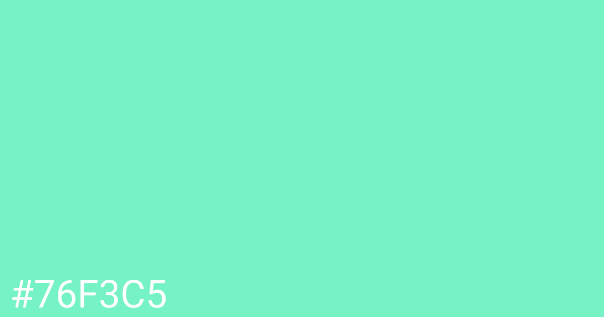 Hex color #76f3c5 graphic