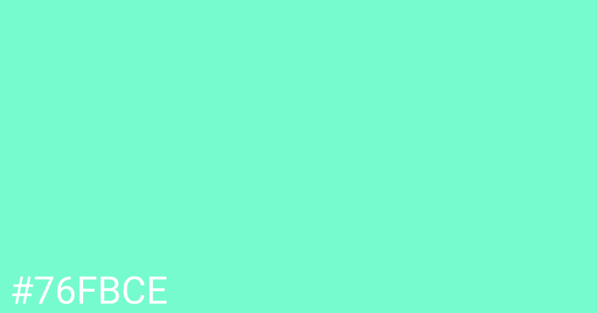 Hex color #76fbce graphic