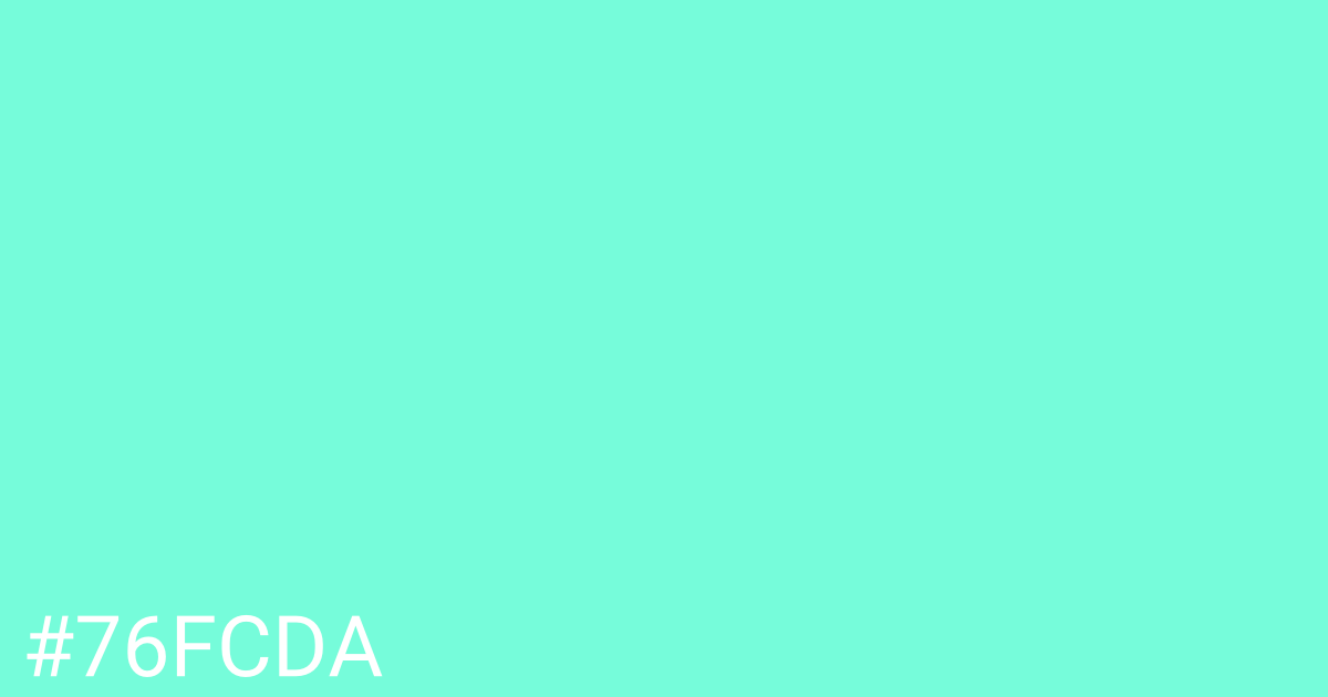 Hex color #76fcda graphic