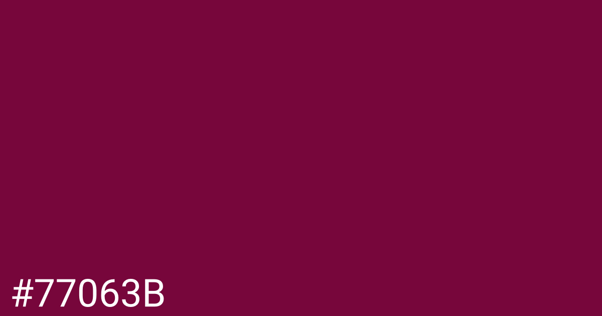 Hex color #77063b graphic