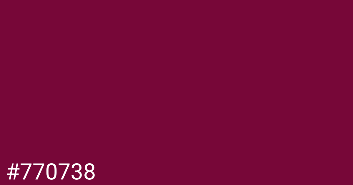 Hex color #770738 graphic