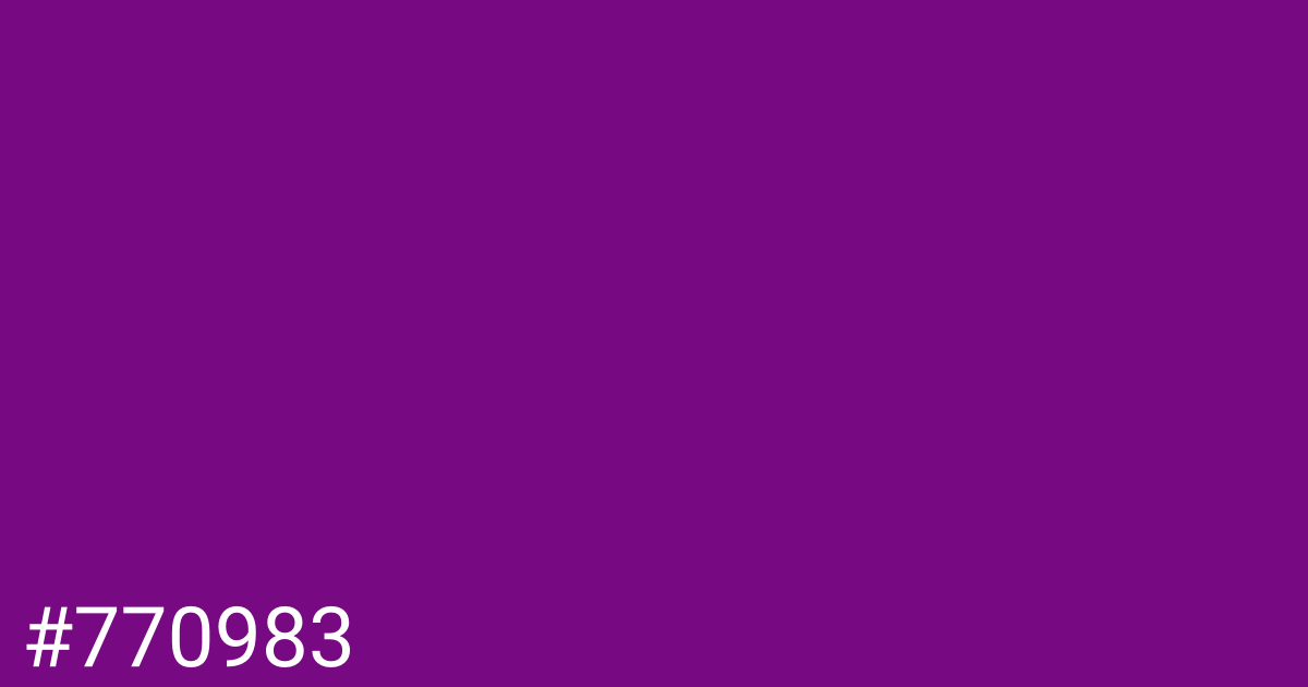 Hex color #770983 graphic