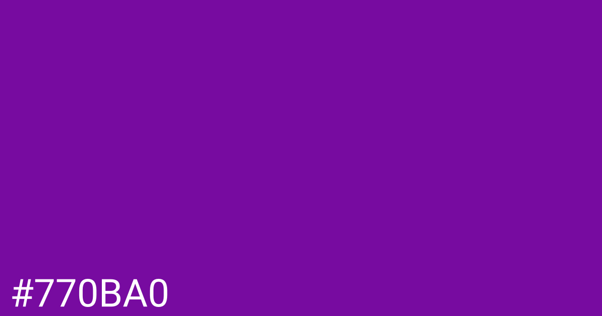 Hex color #770ba0 graphic