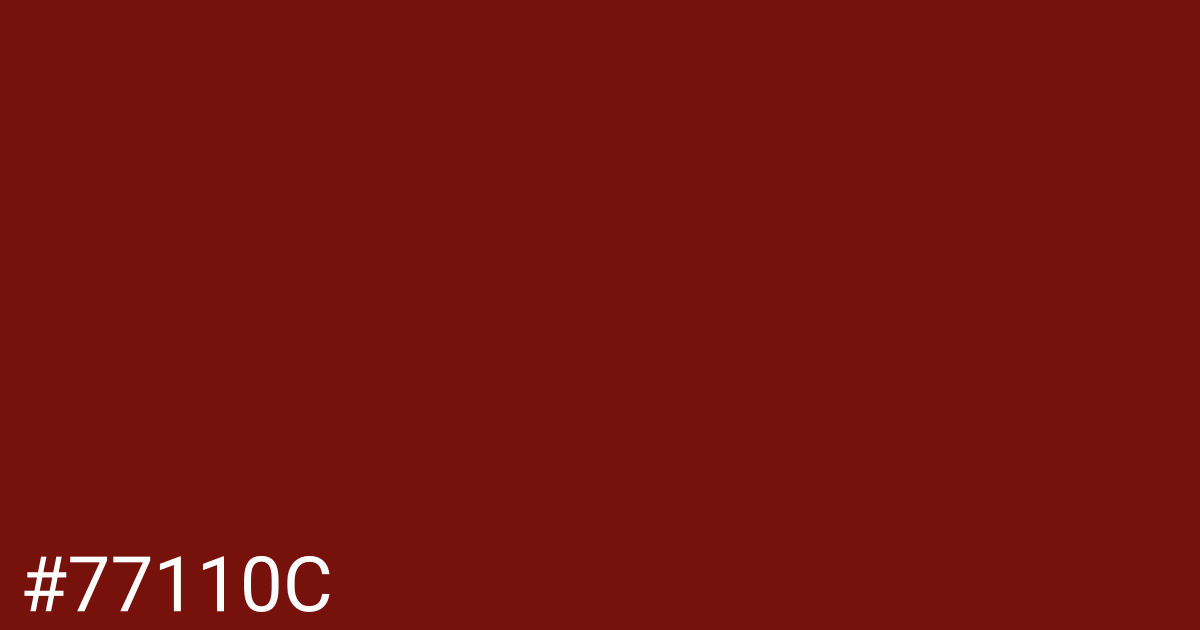 Hex color #77110c graphic