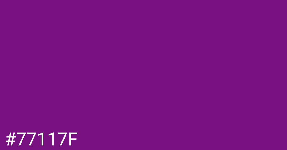 Hex color #77117f graphic