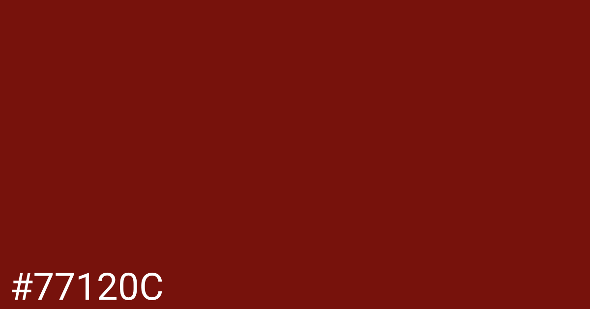 Hex color #77120c graphic
