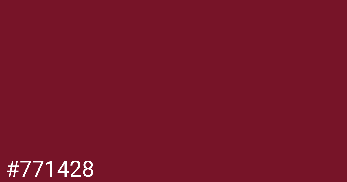 Hex color #771428 graphic