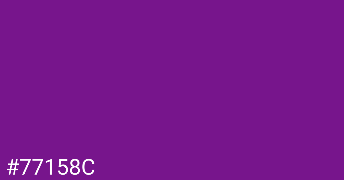 Hex color #77158c graphic