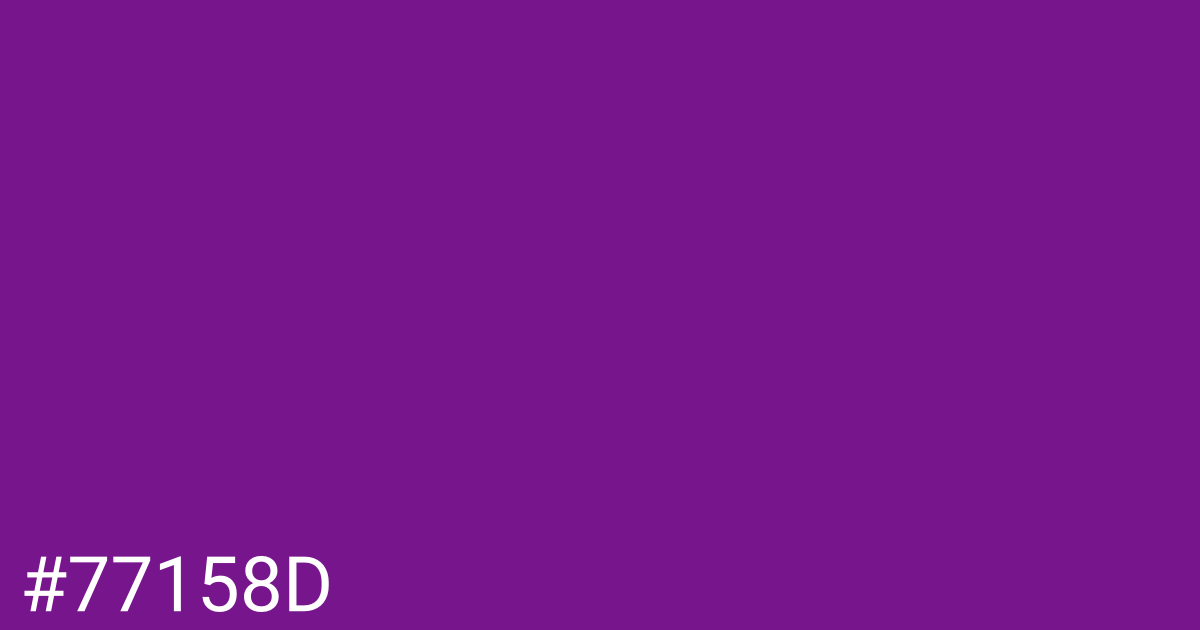 Hex color #77158d graphic