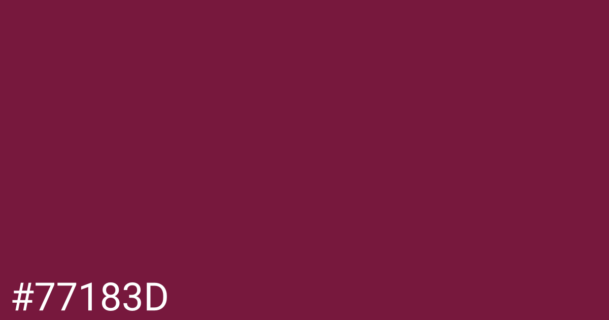 Hex color #77183d graphic