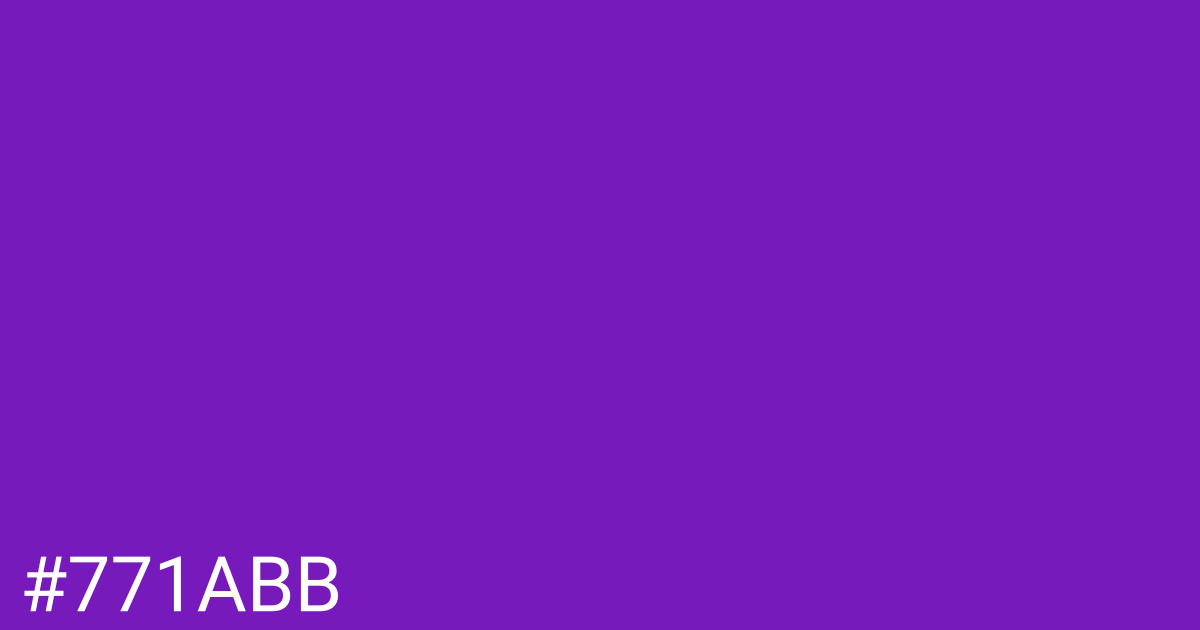 Hex color #771abb graphic