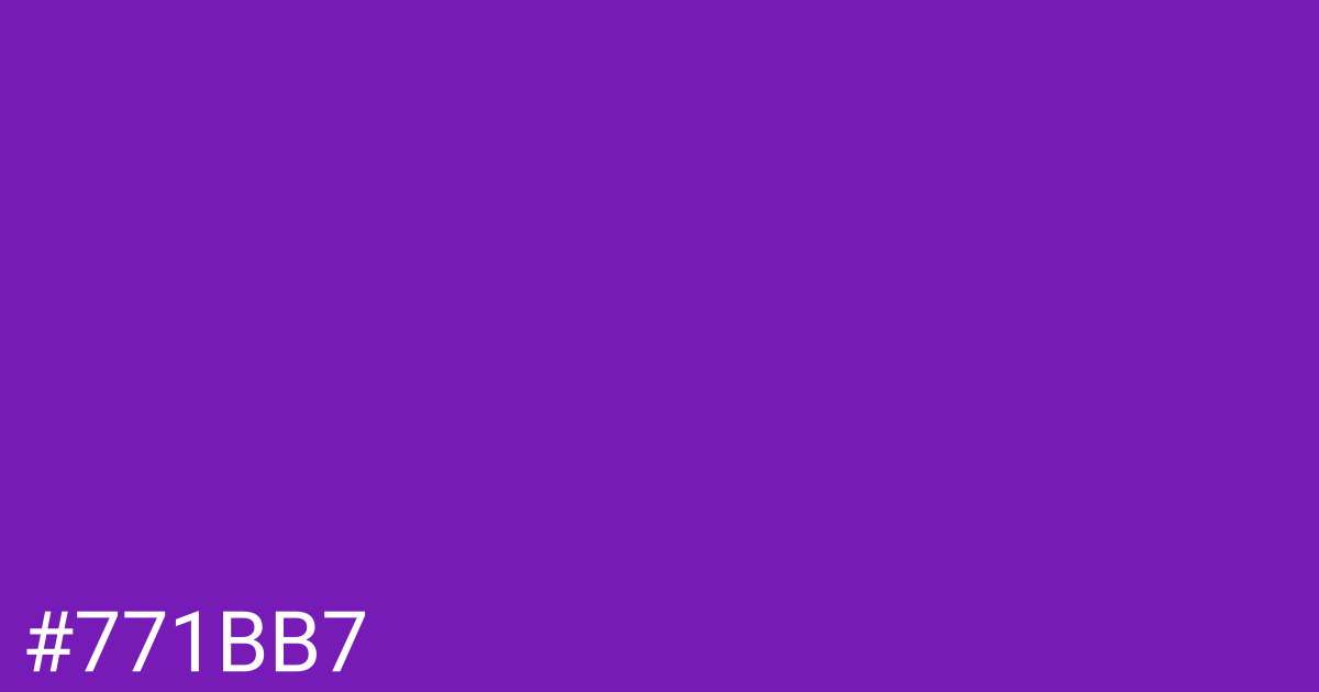 Hex color #771bb7 graphic