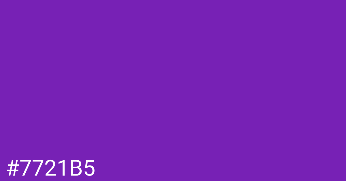 Hex color #7721b5 graphic