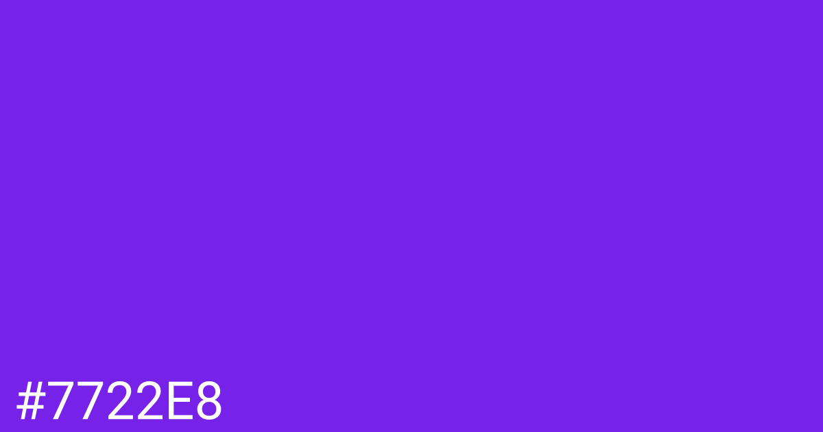 Hex color #7722e8 graphic