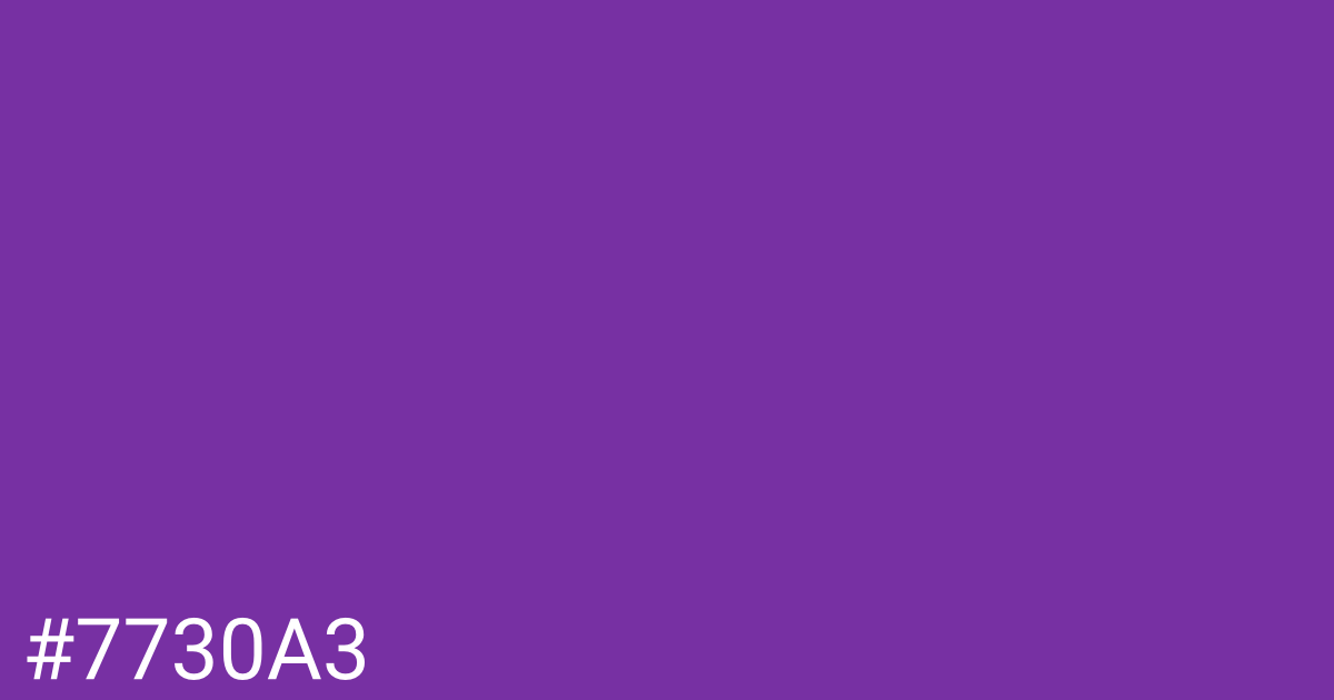 Hex color #7730a3 graphic