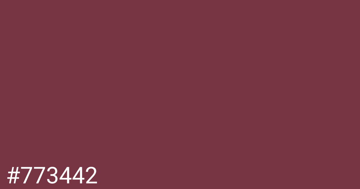 Hex color #773442 graphic