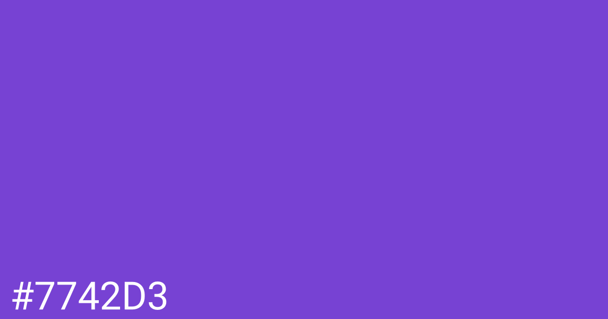 Hex color #7742d3 graphic