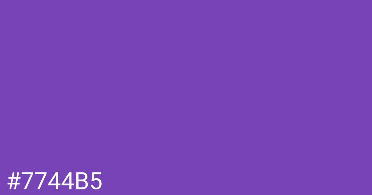 Hex color #7744b5 graphic