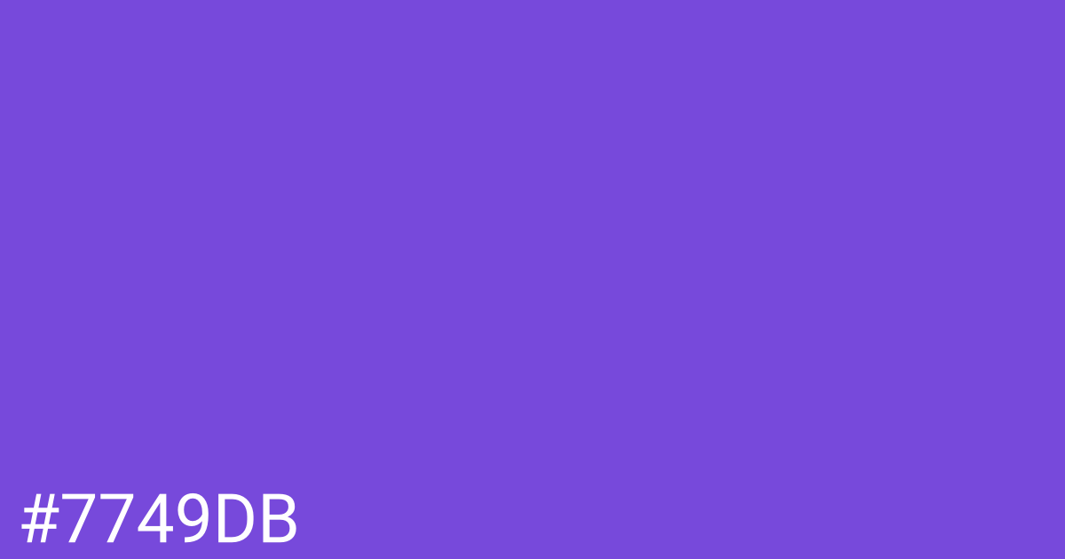 Hex color #7749db graphic