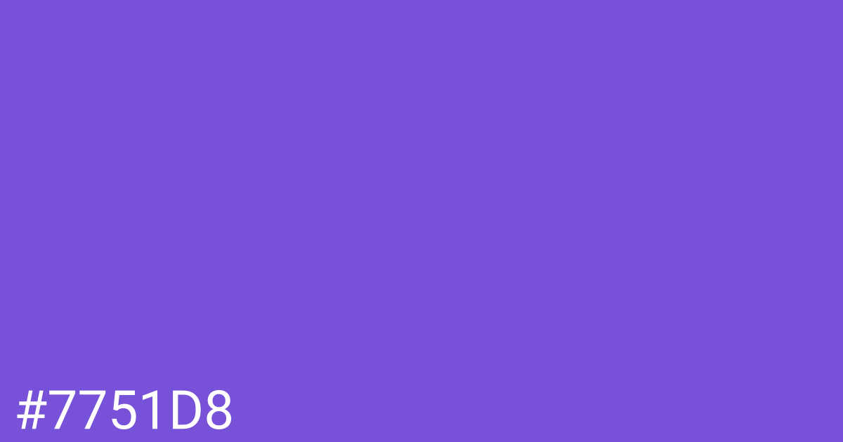 Hex color #7751d8 graphic