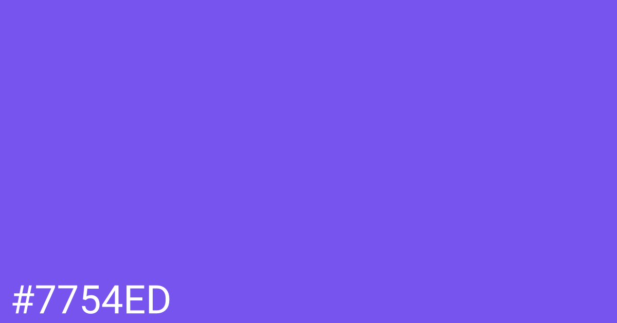 Hex color #7754ed graphic