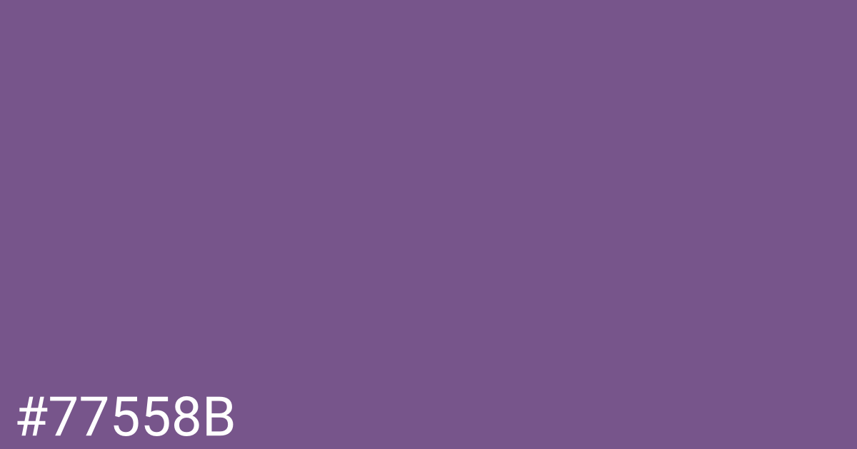 Hex color #77558b graphic