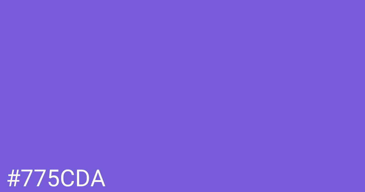 Hex color #775cda graphic