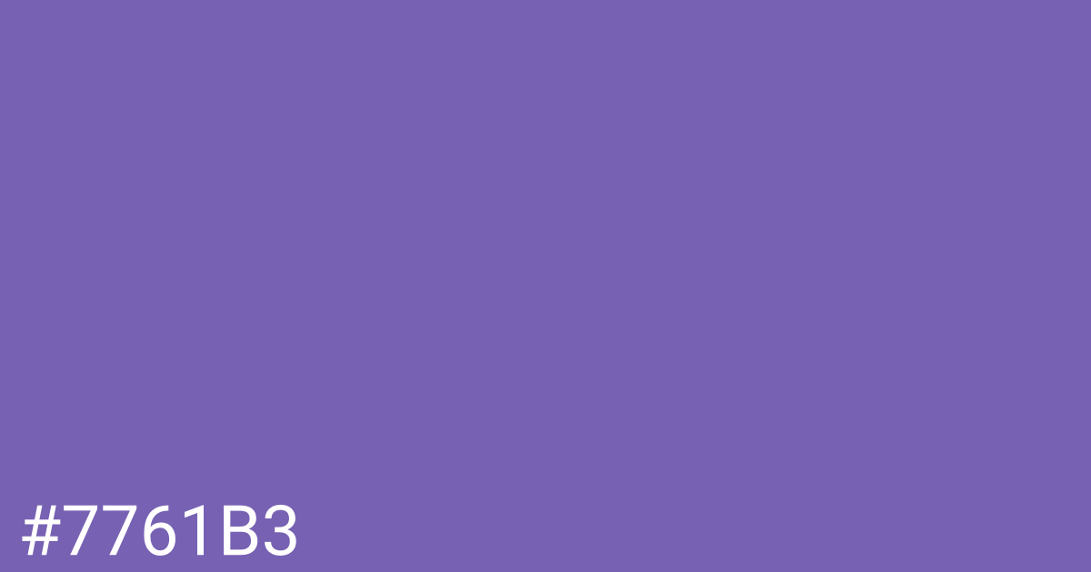 Hex color #7761b3 graphic