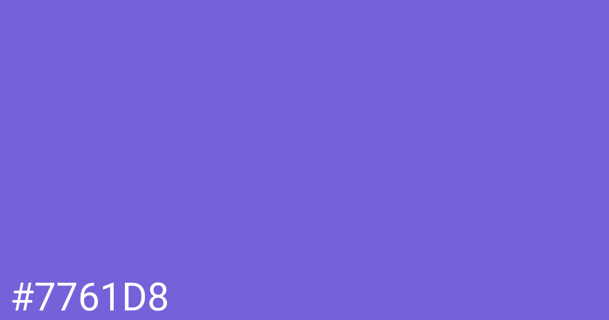 Hex color #7761d8 graphic