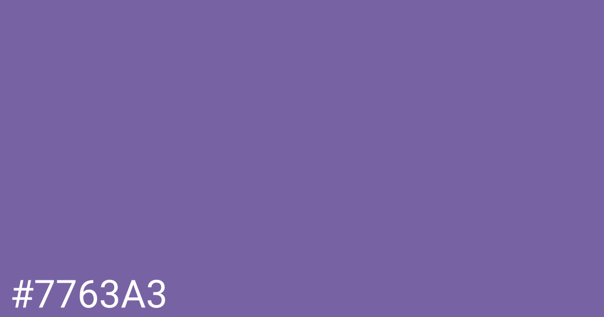 Hex color #7763a3 graphic