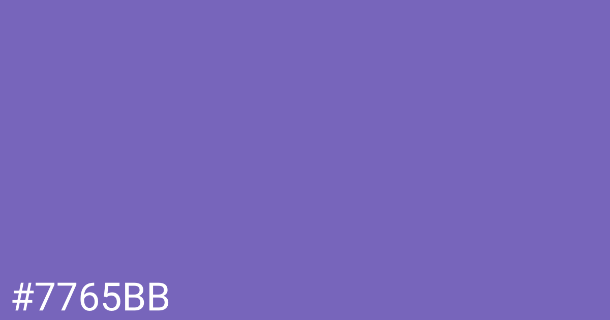 Hex color #7765bb graphic