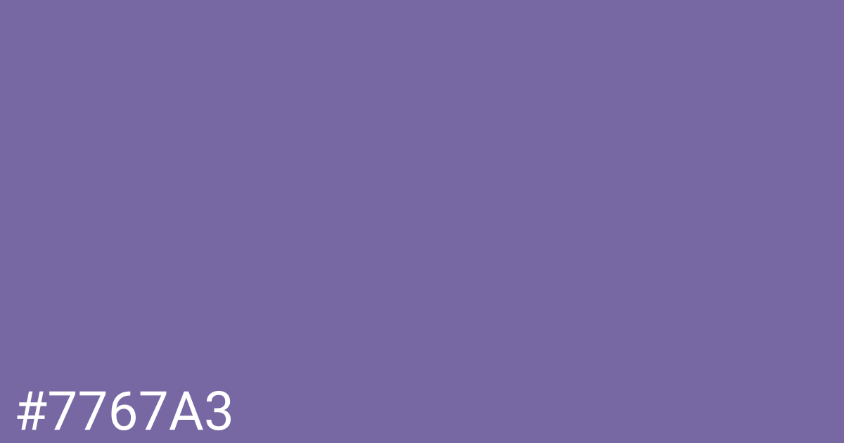 Hex color #7767a3 graphic