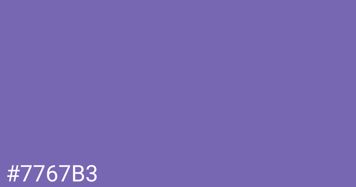 Hex color #7767b3 graphic