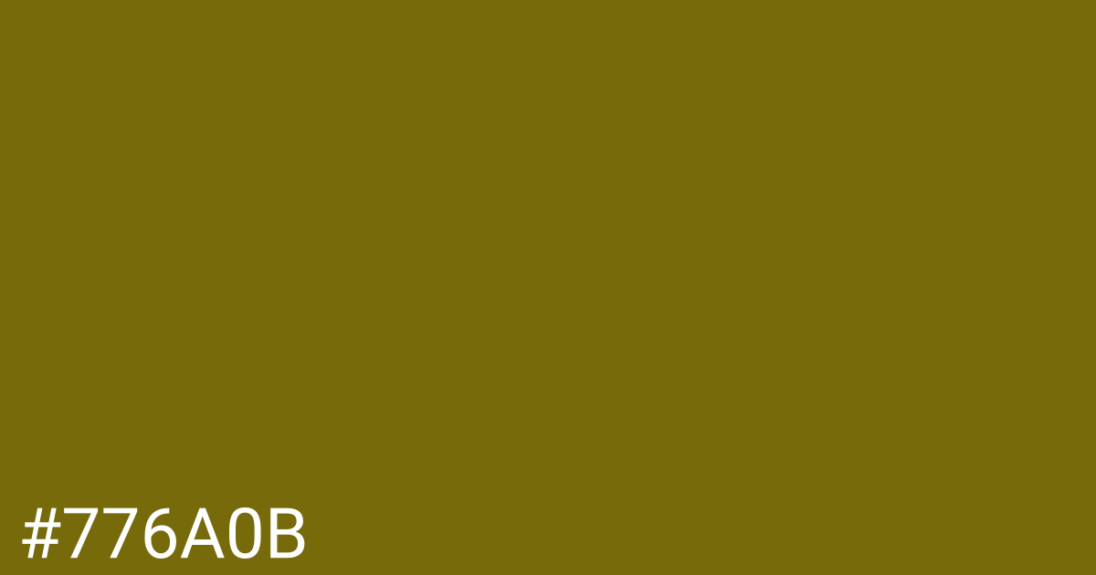 Hex color #776a0b graphic