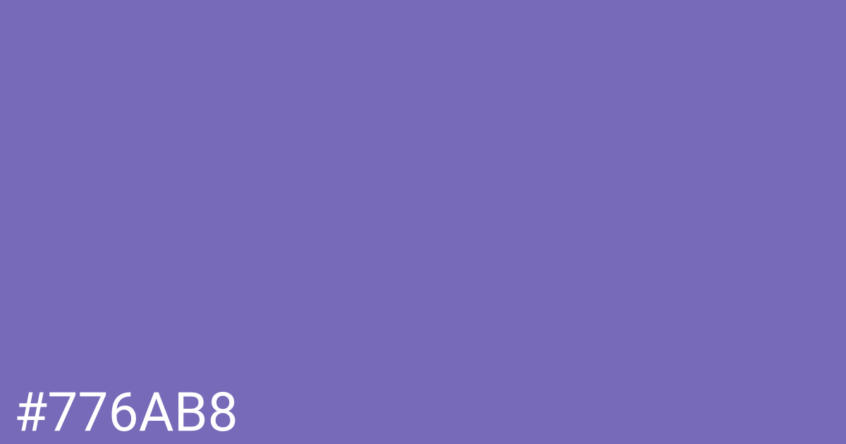 Hex color #776ab8 graphic