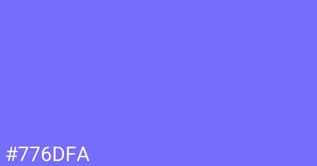 Hex color #776dfa graphic