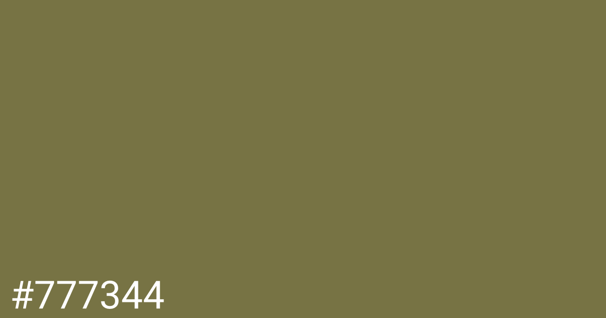 Hex color #777344 graphic