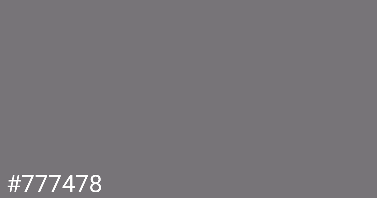Hex color #777478 graphic