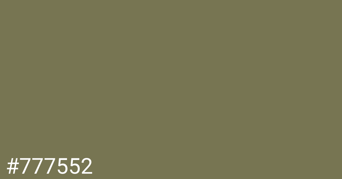 Hex color #777552 graphic