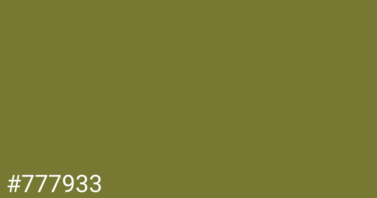 Hex color #777933 graphic