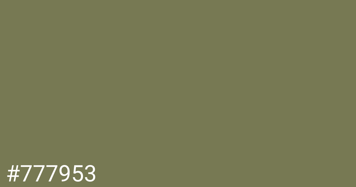 Hex color #777953 graphic