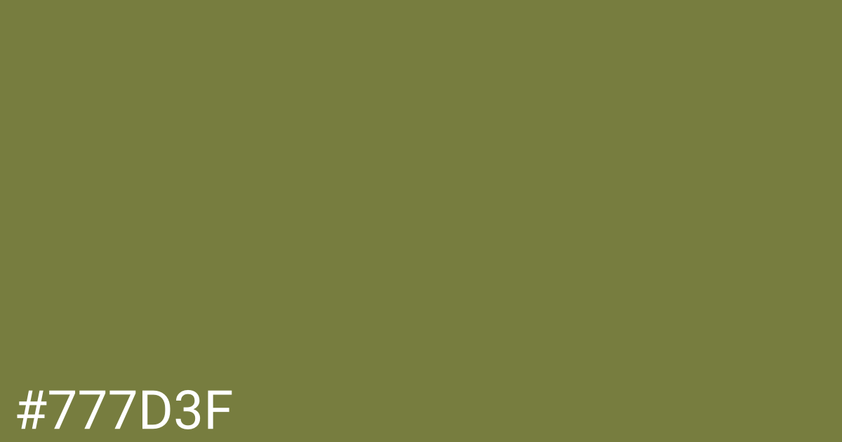 Hex color #777d3f graphic