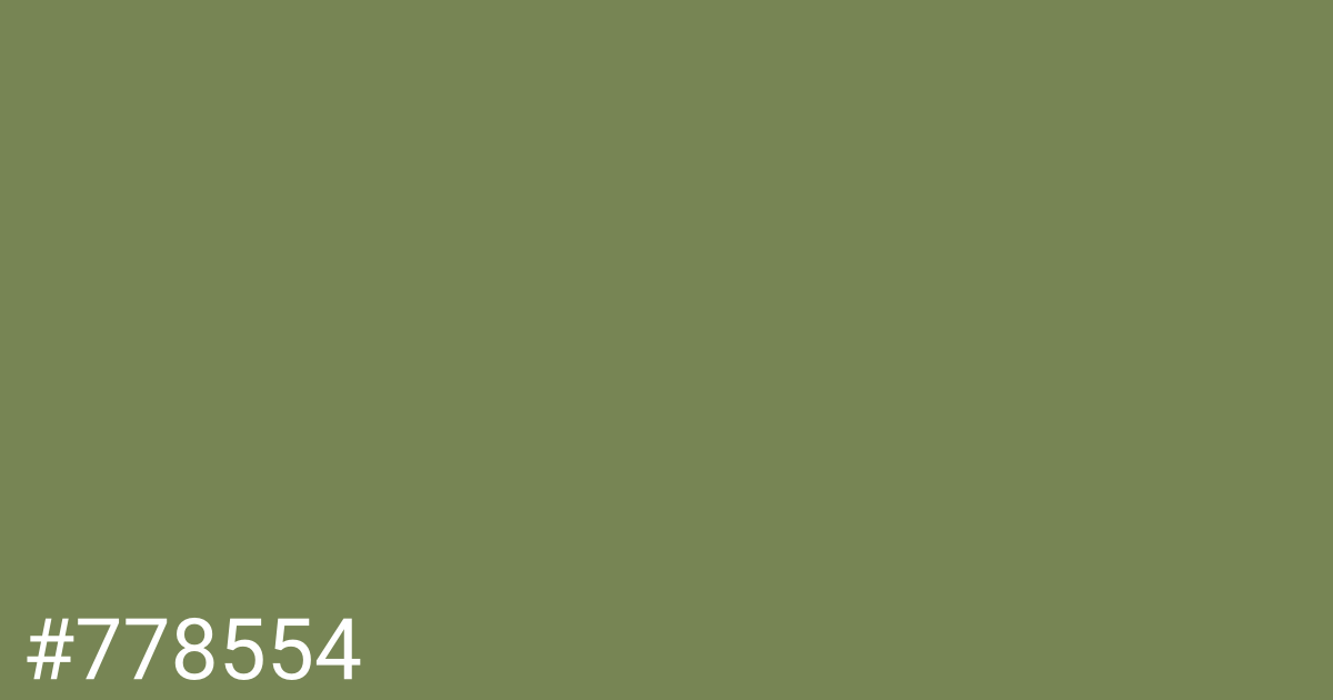 Hex color #778554 graphic
