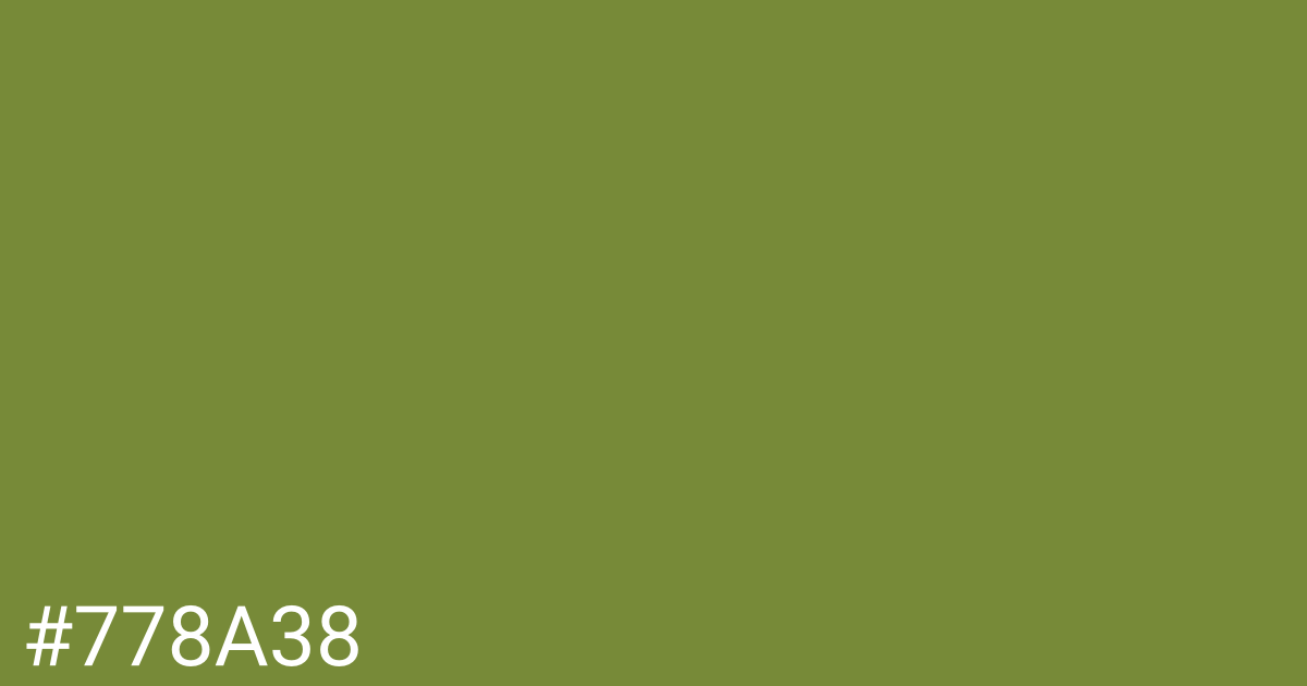 Hex color #778a38 graphic