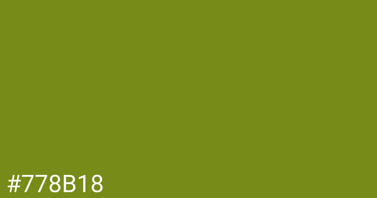 Hex color #778b18 graphic