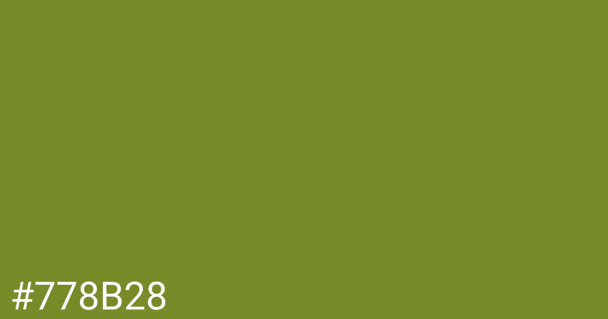 Hex color #778b28 graphic