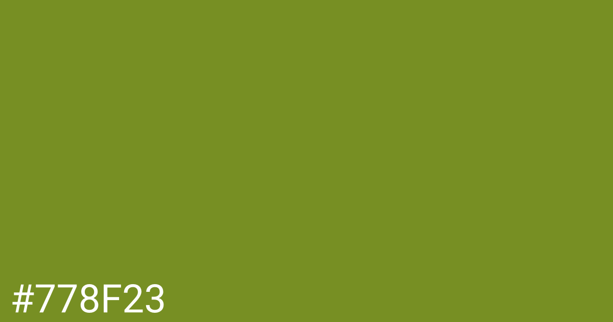 Hex color #778f23 graphic