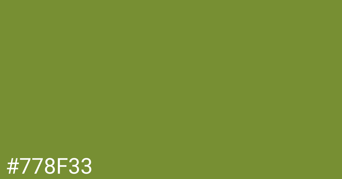 Hex color #778f33 graphic